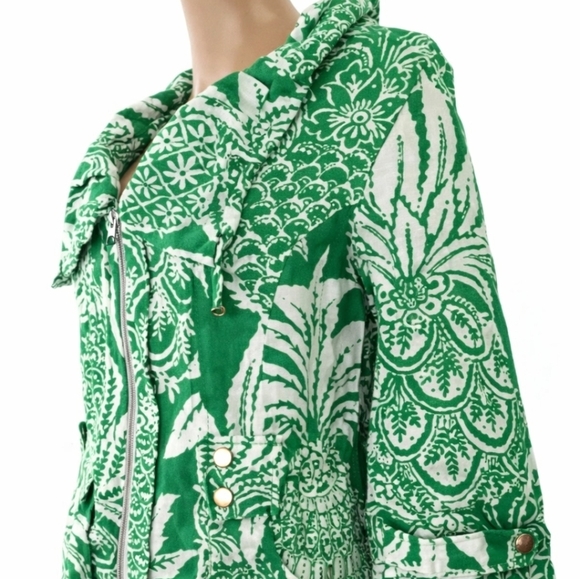 Berek Designed Linen Jacket • Botanical Print • Statement Detail • Size L - Picture 8 of 15